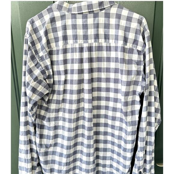 Patagonia Blue and Cream Plaid 100% Organic Cotton Casual Button Front Shirt, M - Picture 3 of 5